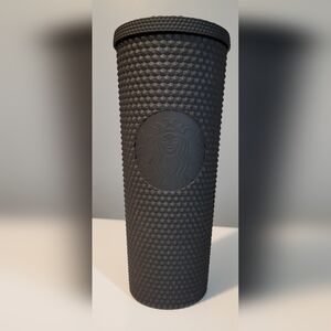 Starbucks 2021 Black Matte Studded Venti Tumbler - 24 oz Goth Dark NO STRAW